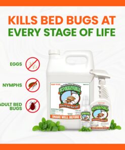 Bed Bug Spray by Bed Bug Patrol - Natural Bed Bug Killer - Child & Pet Safe - Plant Based - Non-Toxic - Effective Natural Treatment - for Home, Vehicles, Mattresses & Furniture - 128oz | 1 Gallon 128oz (Refill) 6 81lKsMGkadL