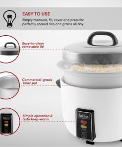 Aroma Housewares 60-Cup (Cooked) (30-Cup UNCOOKED) Commercial Rice Cooker (ARC-1033E),White 30-Cup 14 81lMO eVy7L