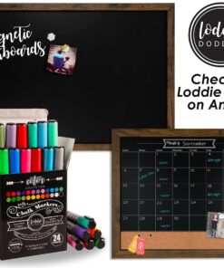 Loddie Doddie Magnetic Chalkboard - for Kitchen and Wall Decor - Easy-to-Erase Chalkboard - Framed Magnet Blackboard - Hanging Black Chalkboards (Rustic Frame, 18x22) Rustic Frame 25 81lN1KNQbtL