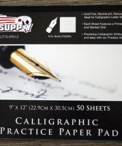U.S. Art Supply (Pack of 2 Pads) - 9" x 12" Premium Calligraphic Practice Paper Pad, 19 Pound Bond (70gsm), Pad of 50-Sheets, Calligraphy Paper with Printed Practice Rule and Slanted Grid 32 81lP3lk7NaL