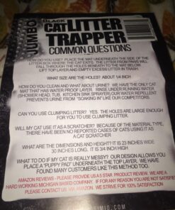 JUMBO SIZE Size Cat Litter Trapper by iPrimio - EZ Clean (Black) - 32 inches by 30 inches Exclusive Water Proof Layer and Puppy Pad Option. Patent Pending. (Sticker Label Peels Off) 32x30 - Black 45 81lQq6C37nL