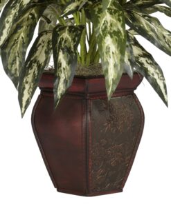 Nearly Natural 6673 30in. Aglaonema with Decorative Vase Silk Plant,Green,7.5" x 9" x 30" 15 81lRAfrujZL