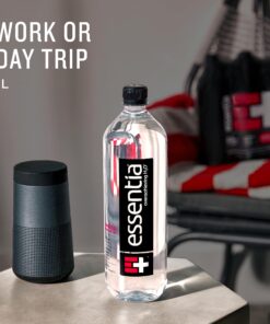 Essentia Water, 99.9% Pure, Infused with Electrolytes for a Smooth Taste, pH 9.5 or Higher; Ionized Alkaline Water, Black, 42.3 Fl Oz (Pack of 12) 21 81lRiQuktAL