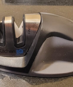 KitchenIQ 50009 Edge Grip 2-Stage Knife Sharpener, Black, Coarse & Fine Sharpeners, Compact for Easy Storage, Stable Non-Slip Base, Soft Grip Rubber Handle, Straight & Serrated Knives 47 81lTC1y4ayL