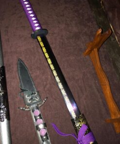 JZSWORDS Katana Sword, Fully Handmade Japanese Sword 1040 High Carbon Steel Real Samurai Sword with Delicated Floral Design Engraved on Blade 15 81lU9q8shpL