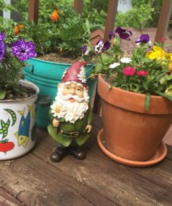 Giftware by Roman Inc., 12.25" H GNOME with Daisy Statue, Garden Collection, Outdoor Statue, Memorial, Resin Stone, Adorable Frogs and Flowers, Garden Décor (12x4x5) 10 81lUGuq1V6L