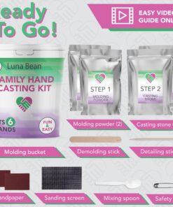 Luna Bean Huge Oversize XL Family Hand Casting Kit – Family Size Hand Molding Kit – Casts 6 Hands Comfortably Adults & Kids, Gifts for Family with Kids - Thanksgiving Gifts Family XL 41 81lVqCt1ZeL