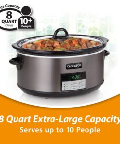 Crock-Pot Large 8 Quart Programmable Slow Cooker with Auto Warm Setting and Cookbook, Black Stainless Steel 21 81lXOFdPVJL