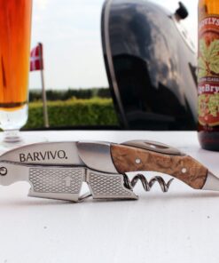Barvivo Natural Bai Ying Opener with Foil Cutter Knife & Cap Remover, Double Hinged Manual Wine Key for Bartenders, Servers, Waiters, Stainless Steel Wine Bottle Opener Corkscrew 10 81lXPmd5L L