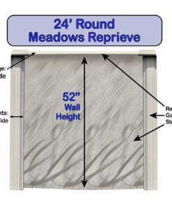 Alternative view of Meadows Reprieve 24' Round AboveGround Swimming Pool|52" Height|Resin Protected Steel-Sided Walls|Includes 25 Gauge Overlap Liner & Widemouth Skimmer Meadows Reprieve