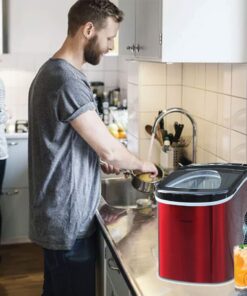 Frigidaire EFIC117-SSRED-COM Stainless Steel Ice Maker, 26lb per day, RED STAINLESS 18 81lXZPrLu5L