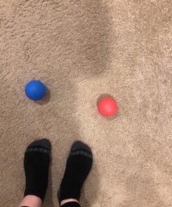 Kieba Massage Lacrosse Balls for Myofascial Release, Trigger Point Therapy, Muscle Knots, and Yoga Therapy. Set of 2 Firm Balls (Blue and Red) Blue and Red 34 81lY01p7DiL