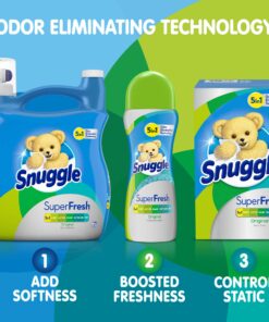 Snuggle Plus Super Fresh Liquid Fabric Softener with Odor Eliminating Technology, Original, 95 Fluid Ounces, 90 Loads 95 Fl Oz (Pack of 1) 26 81laH4WvPBL