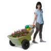 Simplay3 Easy Haul Wheelbarrow with Garden Tool Storage Tray, Durable Heavy-Duty Plastic Wheelbarrow with Large Easy Turn Wheels - Green, Made in USA 3 81laOY L
