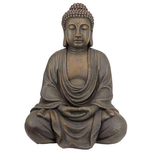 Design Toscano AL1614 Meditative, The Grand TempleIndoor StatueCabinet on Wheels Indoor/Outdoor Garden Statue, 20 Inches Wide, 15 Inches Deep, 26 Inches High, Handcast Polyresin, Dark Stone Finish Meditating Buddha