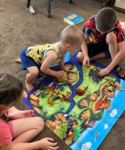 Toyvelt Dinosaur Play Set Dinosaur Toys Includes Dinosaur Figures, Trees, Rocks, Playmat, And A Beautiful Container Create A Dino World Great Gift For Boys & Girls Ages 3,4,5,6, And Up Updated Version 28 81lb51eB25L