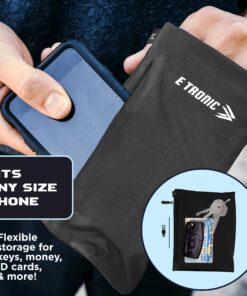 Alternative view of E Tronic Edge Phone Holder for Running, Cell Phone Arm Bands with Reflective Logo, Phone Strap Armband Fits iPhone and Android, Use for Running, Walking, Hiking and Biking, Gray, Medium