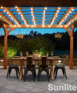 Sunlitec Solar String Lights Waterproof LED Indoor/Outdoor Hanging Umbrella Lights with 25 Bulbs - 27 Ft Patio Lights for Deckyard Tents Market Cafe Gazebo Porch Party Decor 25 Light Bulb 31 81lc8LuityL