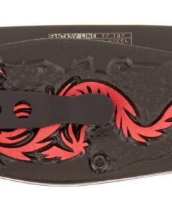 Alternative view of TAC Force TF-707 Series Assisted Opening Folding Knife, Black Half-Serrated Blade, Dragon Handle, 4-1/2-Inch Closed Red
