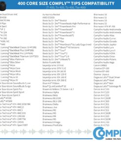 COMPLY Foam 400 Series Replacement Ear Tips for Bose Quiet Comfort 20, Sennheiser IE 300, Campfire Audio, 7Hertz, NuraLoop & More | Ultimate Comfort | Unshakeable Fit|NO TechDefender | Small, 3 Pairs Black 17 81ldhnzYQWL