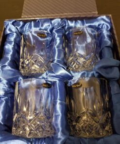 Amlong Crystal Lead-Free Double Old Fashioned Crystal Whiskey Glass - Classic Stylish Design – Perfect for Scotch, Bourbon, Cognac and Cocktail Glasses, 9 oz., Set of 4 With Gift Box Classic - 9 Ounce 30 81lfRkzP4VL