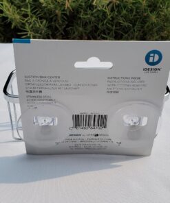 iDesign Gia Stainless Steel Dish Sponge Holder Basket with Suction Cups, Ideal for Kitchen Sinks and Bathroom Organization, Set of 1, Polished 41 81lfX0kEhmL