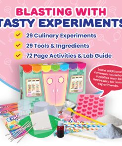 Playz Edible Exploding Candy Making Science Kit for Kids Ages 8-12 Years Old - Food Science Chemistry Kid Science Kit with 29 Experiments, Educational Science Kits for Boy & Girls 21 81lgKipgnUL