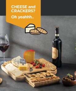 Charcuterie Boards Gift Set - Elegant Gifts for Women - Bambüsi Cheese Board Set with Serving Utensils - House Warming Gifts New Home, Wedding Gifts, Kitchen Gadget & Wine Gifts for Christmas 23 81lhG08OKLL