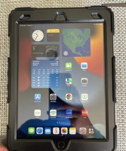 New iPad 9th/8th/7th Generation Case 2021/2020/2019 10.2 Inch with Tempered Glass Screen Protector & Pencil Holder | Rugged Protective Kids iPad 10.2 Case Cover w/Stand Hand Shoulder Strap |Black Black 45 81lhjYGWD7L