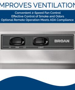Broan-NuTone F403004 Exhaust Fan for Under Cabinet Two-Speed Four-Way Convertible Range Hood Insert with Light, 30-Inch, Stainless Steel 28 81lj6egekPL