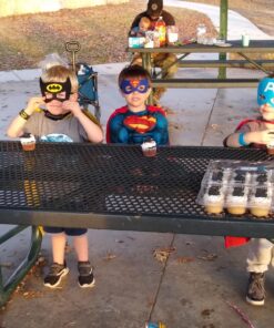 RioRand Kids Dress Up 5PCS Superhero Capes Set and Slap Bracelets for Boys Costumes Birthday Party Gifts 32 81llJXi35JL