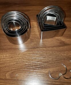 Cookie Cutters Set of 10, 5 sizes round and 5 sizes square Stainless steel Biscuit cutters with handles 41 81lmq5kYNL