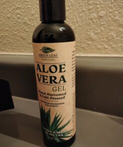 Aloe Vera Gel for Skin Care | Pure Aloe Vera | Real 100 Aloe Vera Gel for Face, Skin, Hair Care, Daily Moisturizer, Aftershave lotion, Sunburn Relief Aloevera - Alcohol Free - 8 Ounce, By Green Leaf 8 Fl Oz (Pack of 1) 26 81lnO32AZL