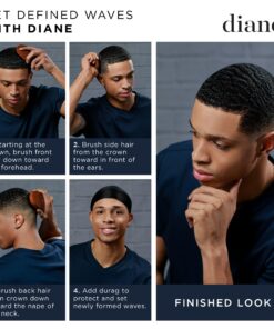 Diane Premium 100% Boar Bristle Club Wave Brush for Men and Barbers – Medium Bristles for Thick Coarse Hair – Use for Detangling, Smoothing, Wave Styles, Soft on Scalp, Restore Shine and Texture 12 81lnjeBTyVL 1