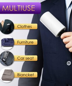 Lint Rollers Pet Hair Value Pack of 450 Sheets / 5 Refills, Sticky Roller Pet Hair, Lint Remover Dog Hair, Cat Hair, Fuzz, Animal Fur, Large Lint Removal Roller Clothe, Couch, Furniture. Stick Roller White 10 81loAGgKFWS