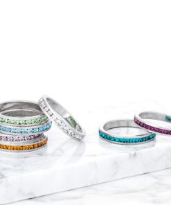 Kate Bissett Stylish Birthstone Stackables Swarovski Crystal Eternity Bands Amethyst -February 6 13 81loZn sVwL