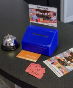 Acrylic Heavy Duty Donation/Ballot Box with Lock and Sign Holder Blue 1 Pack 5 81lozEMwCQL