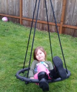 Sorbus Saucer Tree Swing- Kids Outdoor Disc Round Swing - 24" Heavy Duty 220lbs Seat- Easy Install Flying Saucer Web Circle Swing- Perfect for Gift,Playground, Birthday, Xmas, IndoorOutdoor Tire Swing Net Seat 24 inch 33 81lpMSKm9PL