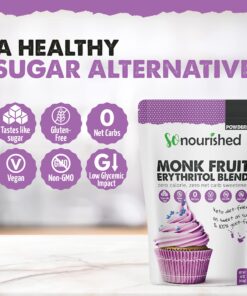 Powdered Monk Fruit Sweetener with Erythritol, 1:1 Sugar Substitute, Keto, 0 Calorie, 0 Net Carb, Non-GMO (Non-Organic, 1 Pound) Non-Organic 1 Pound (Pack of 1) 21 81lpNkHWNIL