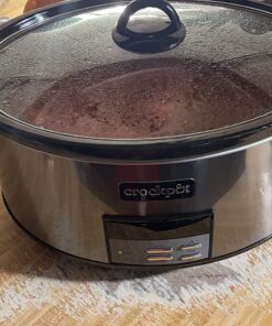 Crock-Pot Large 8 Quart Programmable Slow Cooker with Auto Warm Setting and Cookbook, Black Stainless Steel 28 81lpiBkY hL