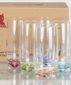 Vibrant Splash Water, Beverage Highball Glasses, 13.25 Ounce - Set of 6 1 23 81lqAxwaBbS