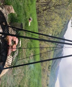 Sunnydaze Outdoor Fire Pit Tripod Cooking Grill System - Black Steel Grate and Legs - 22-Inch 23 81lqVkt1GNL