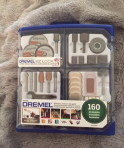 Dremel Rotary Tool Accessory Kit- 710-08- 160- EZ Lock Technology- 1/8 inch Shank- Cutting Bits, Polishing Wheel And Compound, Sanding Disc And Drum, Carving, Sharpening, And Engraving 160-Pieces 32 81lqb8YuEvL