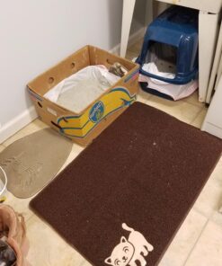 Smiling Paws Pets - Extra Large Cat Litter Mat - Pet Rug - Catches Litter That Spills Outside Litter Box - Easy to Clean - Non-Slip - Litter Box Mat - Kitty Litter Catcher - Brown L Size (35" x 23.5”) 1 Count (Pack of 1) 32 81lr5JGxvnL