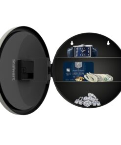 Clock Safe:10-Inch Battery-Operated Analog Clock with Hidden Wall Safe for Jewelry, Cash, Valuables, and More by Trademark Home (Silver) 26 81lrDP7huqL