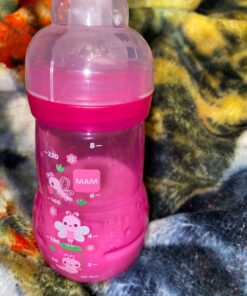 MAM Plastic Trainer Cup (1 Count), 8 oz. Trainer Drinking Cup with Extra-Soft Spout, Spill-Free Nipple, and Non-Slip Handles, for Girls 4+ Months, Designs May Vary Pink 29 81lrHfgE7jL