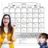 Jumbo Dry Erase Laminated Wall Calendar, Huge 36 Inch by 36 Inch Size, Monthly Planner for Home Office Classroom, Goal Tracker, Reusable PET Film, Never Folded, Includes 5 Markers, 8 Tacks, 1 Eraser white 36 x 36 - 1 month Artsy
