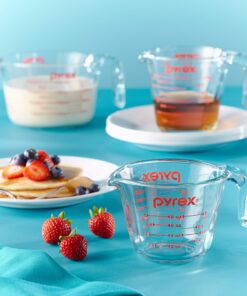 Pyrex 3 Piece Glass Measuring Cup Set, Includes 1-Cup, 2-Cup, and 4-Cup Tempered Glass Liquid Measuring Cups, Dishwasher, Freezer, Microwave, and Preheated Oven Safe, Essential Kitchen Tools 20 81lxwBc4wXL