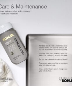 KOHLER Vault 30" Single Bowl 18-Gauge Stainless Steel Farmhouse Apron Front Kitchen Sink with Single Faucet Hole Top Mount Installation K-3935-1-NA 24 81lyKaHeNTL