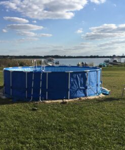 Intex 18ft X 48in Metal Frame Pool Set with Filter Pump, Ladder, Ground Cloth & Pool Cover 18-Feet by 48-inch 28 81lyLCRzJML